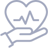 hand and heart icon at mdNOW